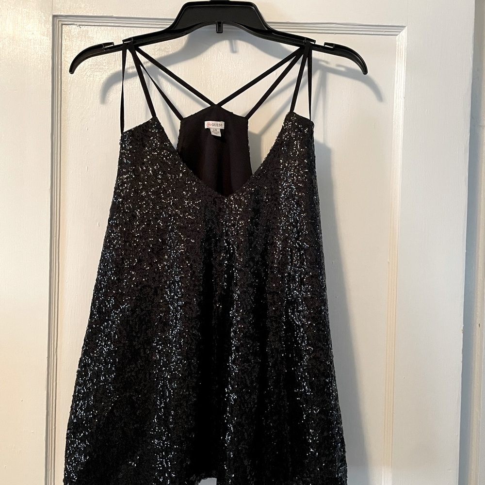 Black sequin Guess sleeveless top - Large